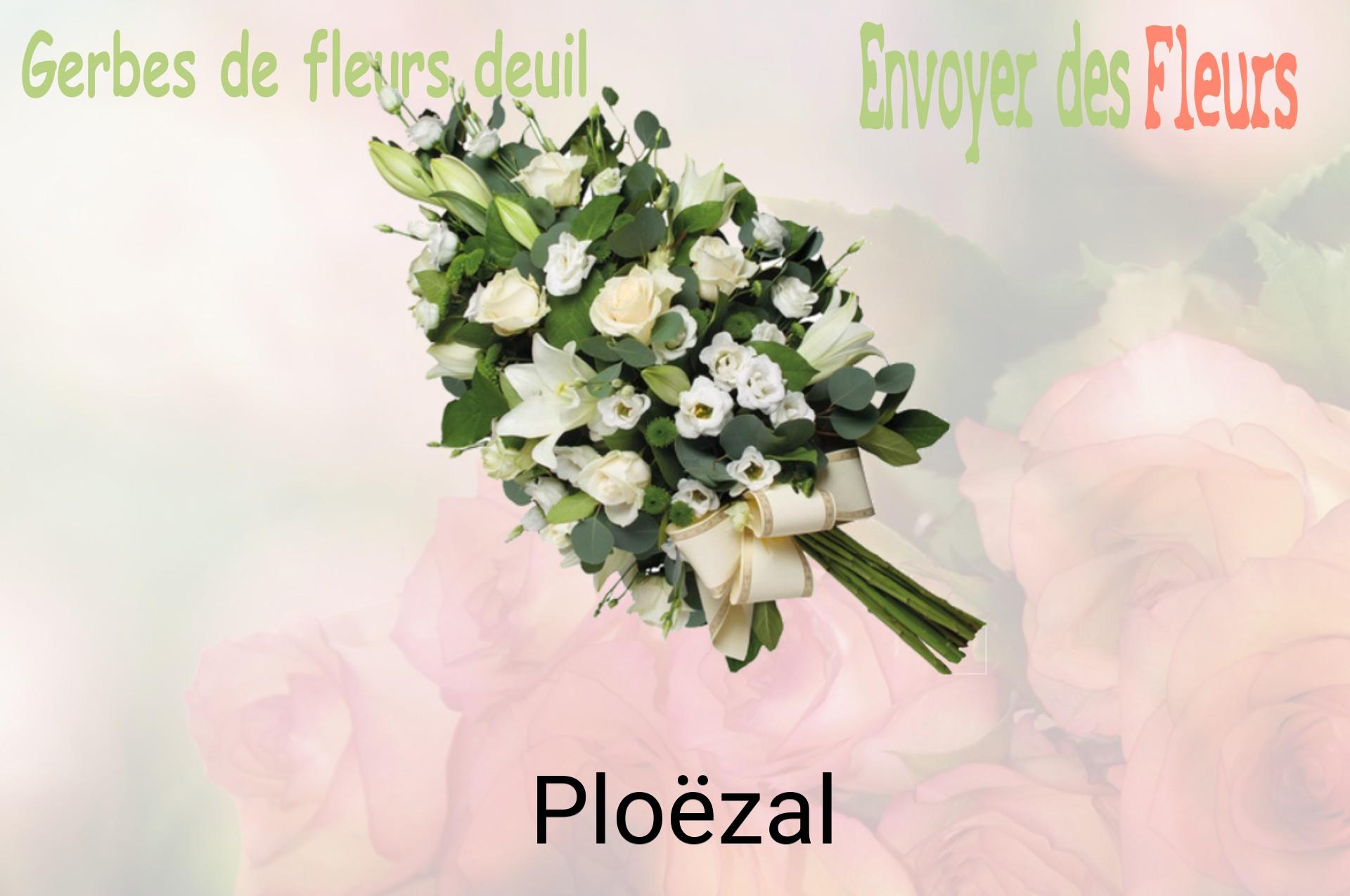 Gerbe de fleurs de deuil livrée à Ploëzal